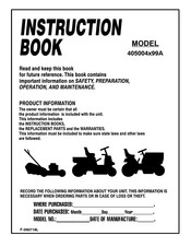 Murray 405004x99A Instruction Book