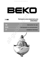 Beko CSA34023 Instructions For Use Manual