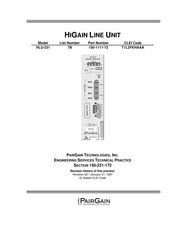 Pairgain HIGAIN HLU-231 Manual