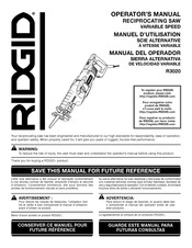 RIDGID R3020 Operator's Manual