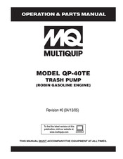 MULTIQUIP QP-40TE Operations & Parts Manual