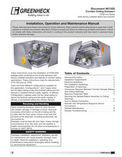 Greenheck CFSD Series Installation, Operation And Maintenance Manual