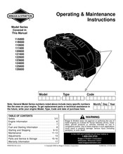 Briggs & Stratton 11A600 Operating & Maintenance Instructions