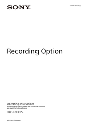 Sony HKCU-REC55 Operating Instructions Manual