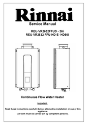 Rinnai REU-VR2632FFUD-26i Service Manual