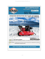 Honda TAHOE TA011 Operation Instruction And Parts List Manual