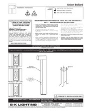 B-K Lighting Union Bollard Installation Instructions Manual