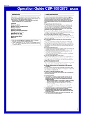 Casio CSP-100/2875 Operation Manual