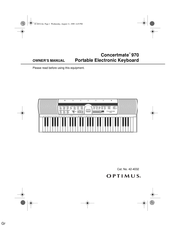 Optimus CONCERTMATE 970 Owner's Manual
