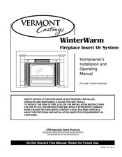 Vermont Castings WinterWarm Homeowner's Installation & Operation Manual