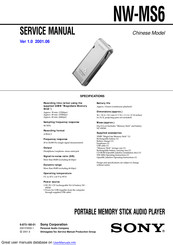 Sony Walkman NW-MS6 Service Manual