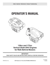 Mtd 139cc Operator's Manual