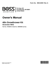Boss Snowrator MAG Owner's Manual