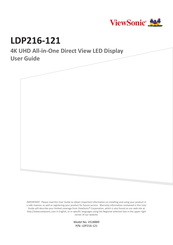 ViewSonic LDP216-121 User Manual