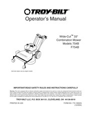 Troy-Bilt Wide-Cut 754B Operator's Manual