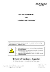 Hitachi CHROMASTER 5160 Instruction Manual