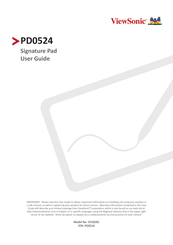 ViewSonic PD0524 User Manual