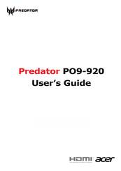 Acer Predator PO9-920 User Manual