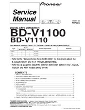 Pioneer BD-V1110 Service Manual