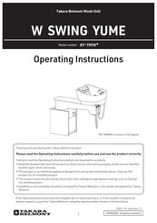 Takara Belmont W SWING YUME Operating Instructions Manual