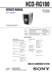 Sony HCD-RG100 Service Manual