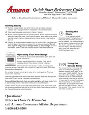 Amana ACF3315A Quick Start & Reference Manual