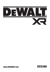 DeWalt XR DCS386 Original Instructions Manual