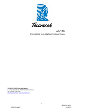 Tecumseh AG Installation Instructions Manual