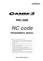 Roland CAMM-3 PNC-3200 Programmer's Manual