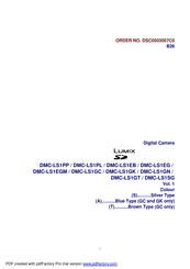 Panasonic LUMIX DMC-LS1EB Service Manual