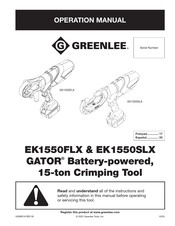 Greenlee GATOR EK1550FLX Operation Manual