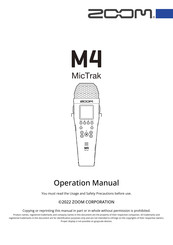 Zoom MicTrak M4 Operation Manual