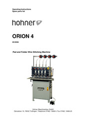 Hohner ORION 4 Operating Instructions/Spare Parts List