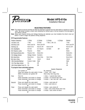 Audiovox Platinum Prestige APS-610a Installation Manual