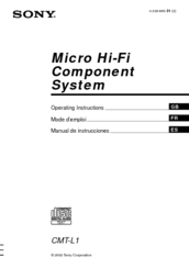 Sony CMT-L1 - Micro Hi Fi Component System Operating Instructions Manual
