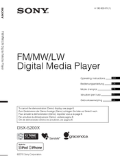 Sony DSX-S200X - Fm/am Digital Media Player Operating Instructions Manual