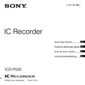 Sony ICD-P520 - Digital Voice Recorder Quick Start Manual