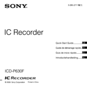Sony ICD-P630F Quick Start Manual