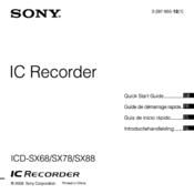 Sony ICD-SX78 Quick Start Manual