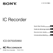 Sony IC RECORDER ICD-SX750 Quick Start Manual