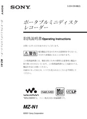 Sony MZ-N1 Operating Instructions Manual