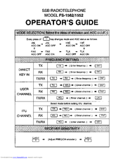 Furuno FS-1552 Operator's Manual