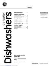 GE Profile PDW9880NSS Owner's Manual