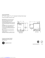 GE DSXH43EF Dimensions And Installation Information