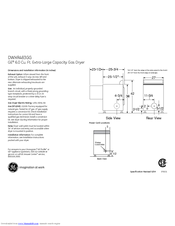 GE DWXR483GG Dimensions And Installation Information