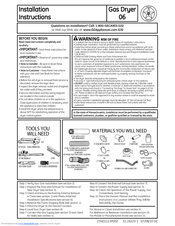 GE DuraDrum GTDX200GM Installation Instructions Manual