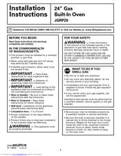 GE JGRP20WEJW Installation Instructions Manual