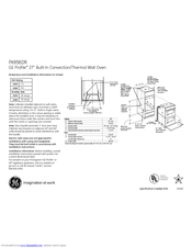 GE Profile PK956DR Dimensions And Installation Information