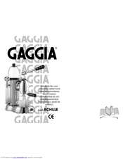 Gaggia Achille Operating Instructions Manual