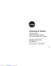 Capresso E Series Operating Instructions And Warranty